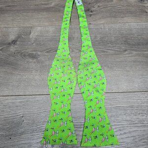 Bowtie #2 - Green Flamingos Old School Prep
